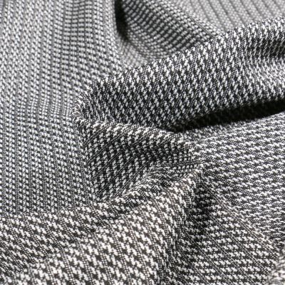 Tissu Jacquard extensible Dolly sur fond Blanc - Par 10 cm