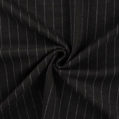 Tissu Drap de manteau Rayé chiné Noir - Par 10 cm