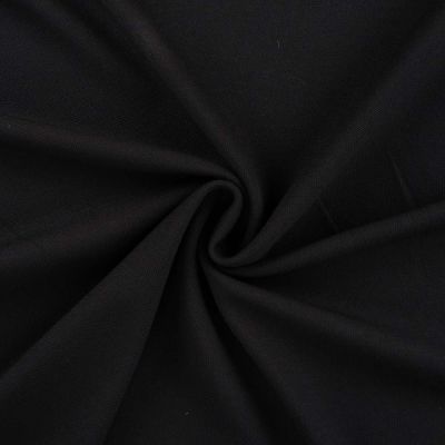 Tissu Jersey Piqué de coton spécial Polo uni Noir - Par 10 cm