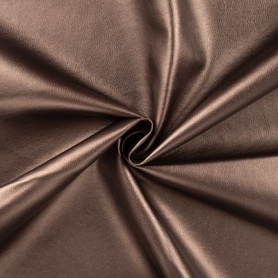Tissu Simili cuir d&#039;habillement uni Marron - Par 10 cm
