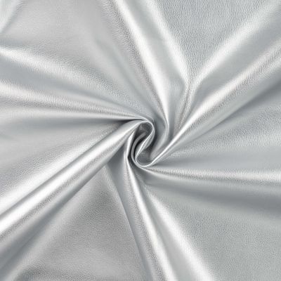 Tissu Simili cuir d&#039;habillement uni Argent - Par 10 cm