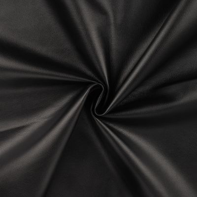 Tissu Simili cuir d&#039;habillement uni Noir - Par 10 cm
