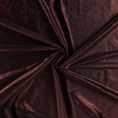 Tissu Velours Lurex rouge sur fond Noir - Par 10 cm