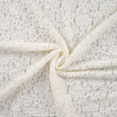Tissu Dentelle gaufrée uni Blanc cassé - Par 10 cm