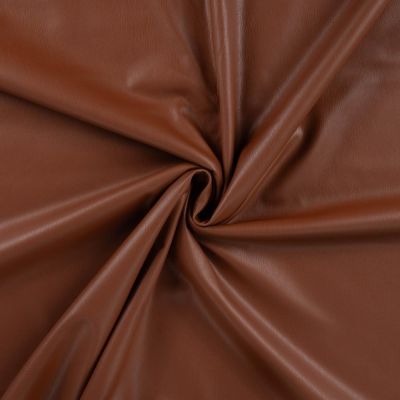 Tissu Simili Cuir Britney Stretch envers minky uni Caramel - Par 10 cm