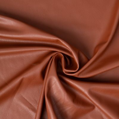 Tissu Simili cuir souple envers velours ras uni Marron - Par 10 cm