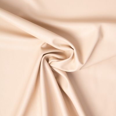 Tissu Simili cuir souple envers velours ras uni Beige - Par 10 cm