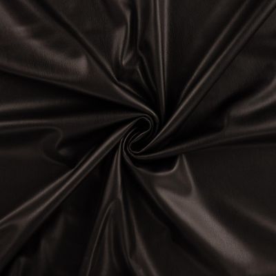 Tissu Simili Cuir Britney Stretch envers minky uni Noir - Par 10 cm
