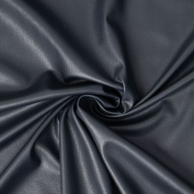 Tissu Simili cuir souple envers velours ras uni Bleu marine - Par 10 cm