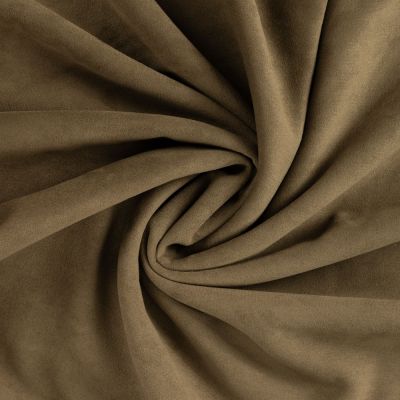 Tissu Suédine envers Fausse fourrure mouton uni Vert kaki - Par 10 cm