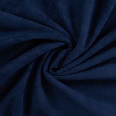 Tissu Suédine envers Fausse fourrure mouton uni Bleu marine - Par 10 cm