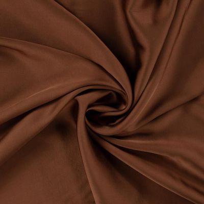 Tissu Viscose   Olivia touché Satin uni  Marron chocolat - Par 10 cm