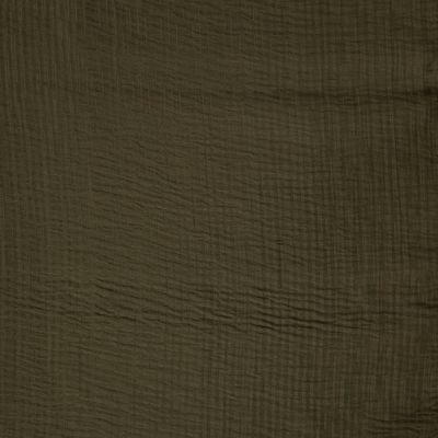 Tissu Mousseline Tencel double couche uni Vert kaki foncé - Par 10 cm