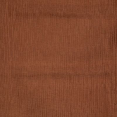 Tissu Mousseline Tencel double couche uni Marron - Par 10 cm