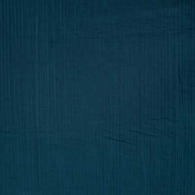 Tissu Mousseline Tencel double couche uni Bleu pétrole - Par 10 cm