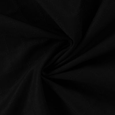 Tissu Suédine Scuba surpiqué motif losanges sur fond Noir - Par 10 cm