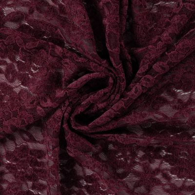 Tissu Dentelle Deluxe uni Lie de vin - Par 10 cm