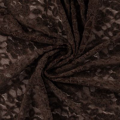 Tissu Dentelle Deluxe uni Marron chocolat - Par 10 cm