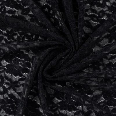 Tissu Dentelle Deluxe uni Noir - Par 10 cm