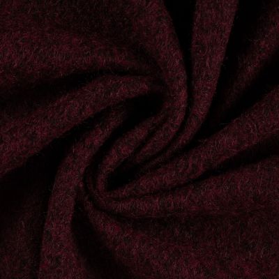 Tissu Laine à bouclette uni Bordeaux - Par 10 cm