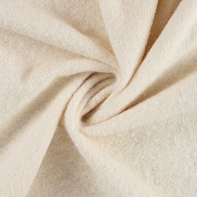 Tissu Laine à bouclette uni Ecru - Par 10 cm