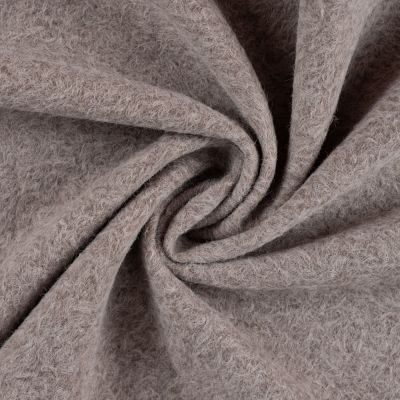 Tissu Laine à bouclette uni Taupe chiné - Par 10 cm