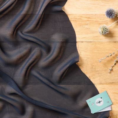 Coupon Tissu Voile Craftine Box Nuit Etoilée Bleu marine - Coupon de 60 cm