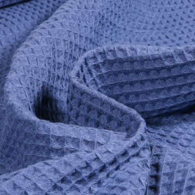 Tissu  Nid d&#039;abeille Bleu denim - Par 10 cm