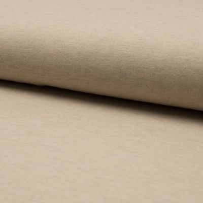 Tissu Jersey Coton Chiné Beige sable - Par 10 cm