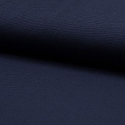 Tissu Jersey Piqué de coton spécial Polo Bleu marine - Par 10 cm