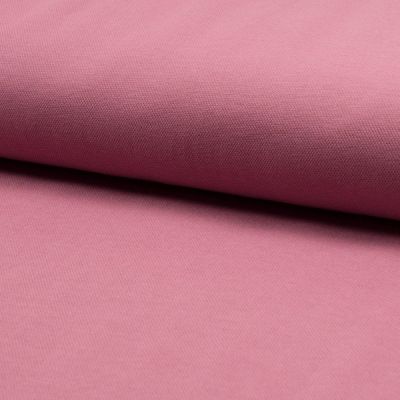 Tissu Jersey Piqué de coton spécial Polo Vieux rose - Par 10 cm