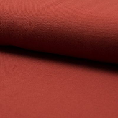 Coupon Tissu Jersey Piqué de coton spécial Polo Brique - Coupon de 30 cm