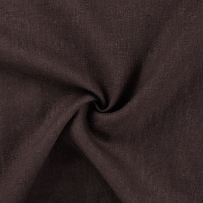 Coupon Tissu 100% Lin uni Marron chocolat - Coupon de 30 cm