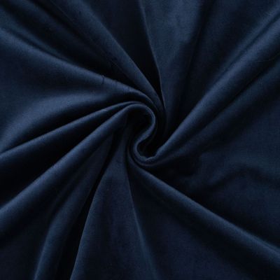 Coupon Tissu Velours ras d&#039;habillement uni Bleu marine - Coupon de 20 cm