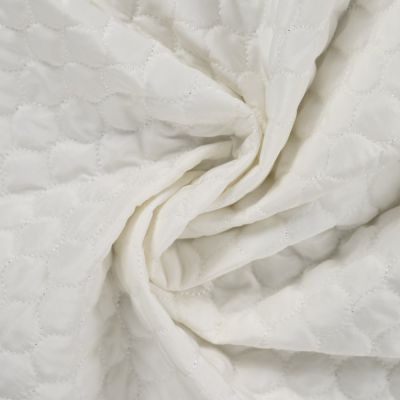 Tissu Doudoune matelassé déperlant uni Ecru - Par 10 cm