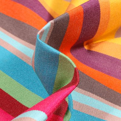 Tissu Toile extérieure Dralon Grande largeur Carioca sur fond Violet - Par 10 cm