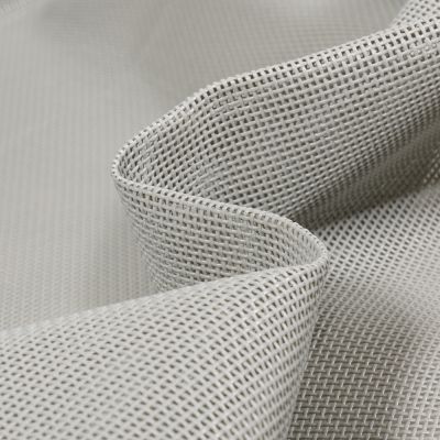 Toile Transat grille extérieure textilène unie Gris pierre - Par 10 cm