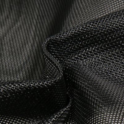 Coupon Toile Transat grille extérieure textilène unie Noir - Coupon de 30 cm
