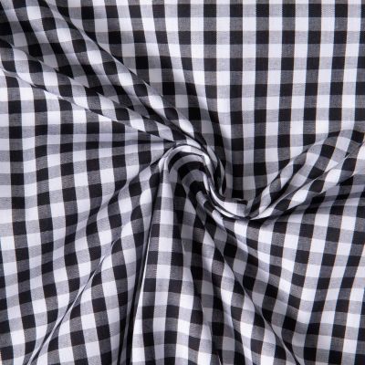 Tissu Vichy Laury Petits carreaux 5 mm Noir - Par 10 cm