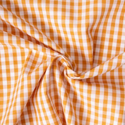 Tissu Vichy Laury Petits carreaux 5 mm Jaune safran - Par 10 cm