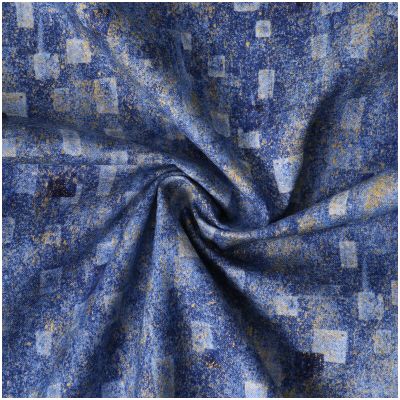 Tissu Coton Robert Kaufman Gustav Klimt rectangle bleu - Par 10 cm