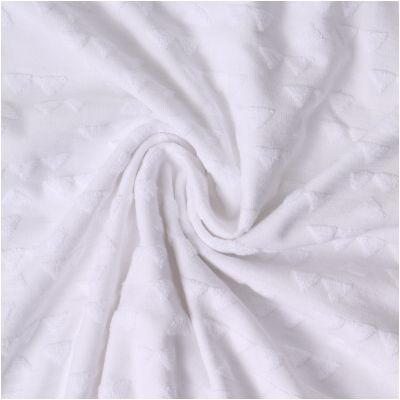 Tissu Jersey Coton Triangles en relief Helena Blanc - Par 10 cm
