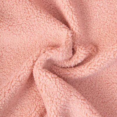 Tissu Bouclette d&#039;ameublement uni Rose saumon - Par 10 cm