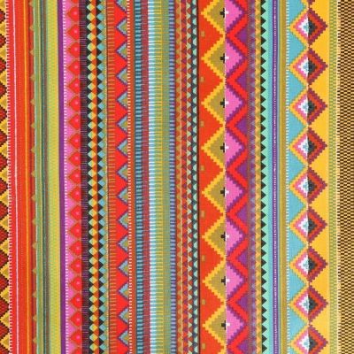 Coupon Tissu Coton Imprimé Arty Motifs aztèques multicolores - Coupon de 60 cm
