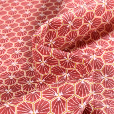 Tissu Coton enduit Riad sur fond Lie de vin - Par 10 cm