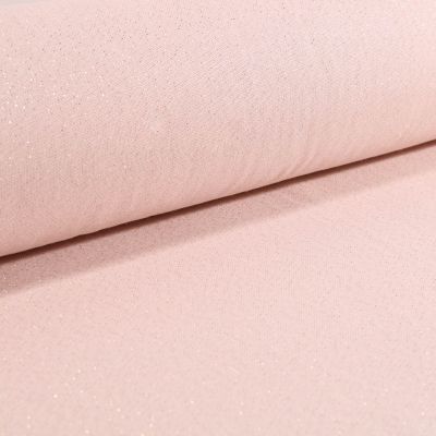 Tissu Toile Polycoton Lurex uni Cubex Rose Nude - Par 10 cm