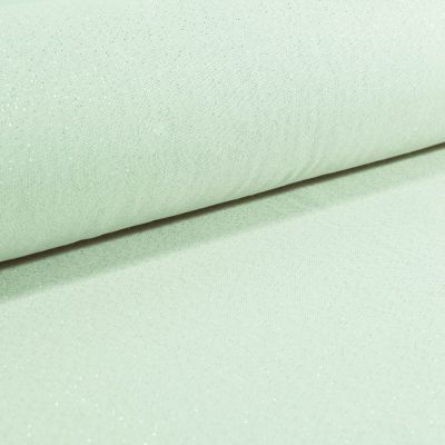 Tissu Toile Polycoton Lurex uni Cubex Vert Amande - Par 10 cm