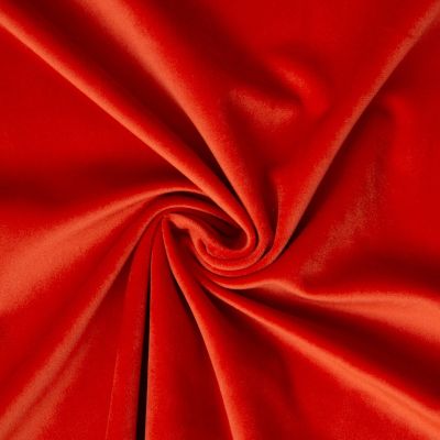 Tissu Velours ras d&#039;ameublement uni Rouge tomette - Par 10 cm
