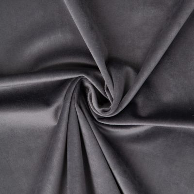 Tissu Velours ras d&#039;ameublement uni Gris anthracite - Par 10 cm