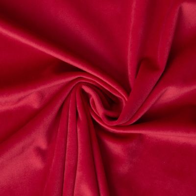 Tissu Velours ras d&#039;ameublement uni Rouge cerise - Par 10 cm